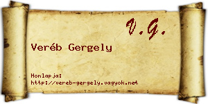 Veréb Gergely névjegykártya